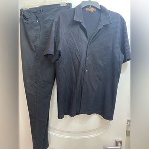 Bundle: H&M Slim Fit Jeans Size 31 & Tasso Elba Short-Sleeve Shirt, Large, Black